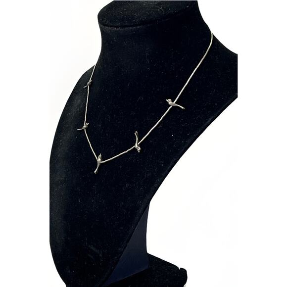 Vintage 925 Zuni Style Sterling Silver Fetish Birds Single Strand 15